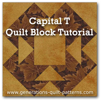 “Capital T” Free Modern Quilt Block Pattern designed by Julie Baird from Generations Quilt Patterns