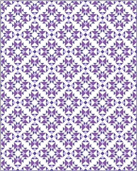 Castle Garden quilt blocks with simple sashing and cornerstones in a diagonal layout setting. Castle Garden quilt blocks with simple sashing and cornerstones in a diagonal layout setting.