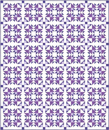 Castle Garden quilt blocks in a straight set with simple cornerstones and sashing Castle Garden quilt blocks in a straight set with simple cornerstones and sashing