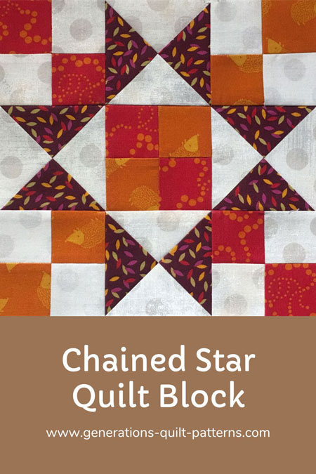 Pin this Chained Star quilt block tutorial for later