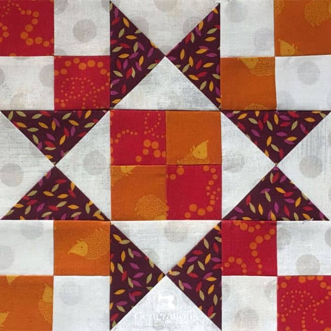 The Chained Star quilt block tutorial begins here