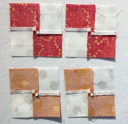 Corner 4-patches after twirling or fanning the centers