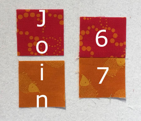 Stitch a #6 to a #7 and repeat for a second pair