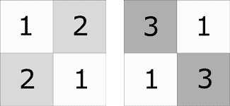 Construct 2 different corner 4-patch units
