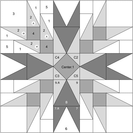 The Christmas Cactus quilt block design The Christmas Cactus quilt block design