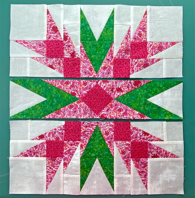 Sew the units into rows Sew the units into rows