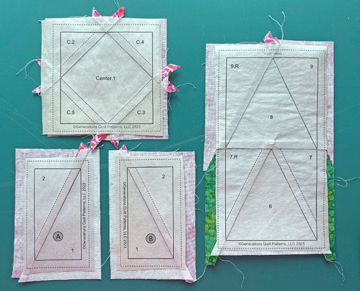 Sewing paper pieced seams Sewing paper pieced seams