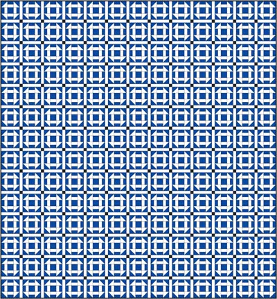 Churn Dash quilt pattern, straight set with sashing