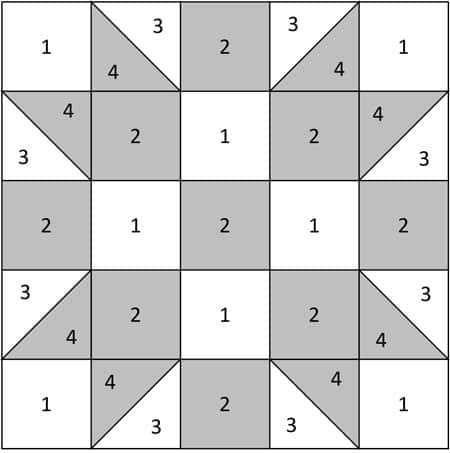 Churn Dasher quilt block design