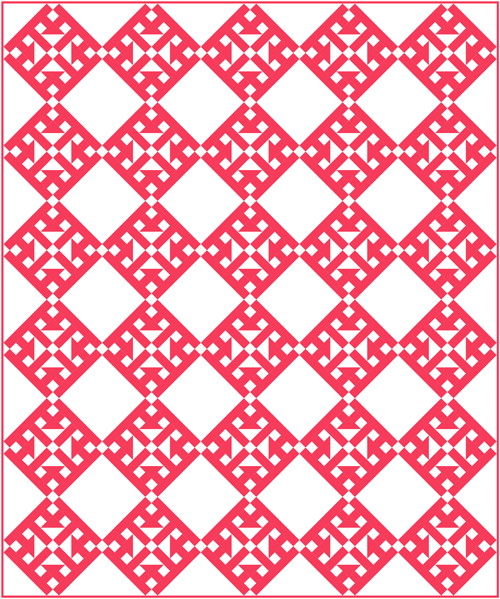 Plain squares added in the even rows with Combo #1, diagonal setting Plain squares added in the even rows with Combo #1, diagonal setting