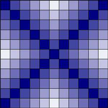 Colorwash Irish chain quilt block 1