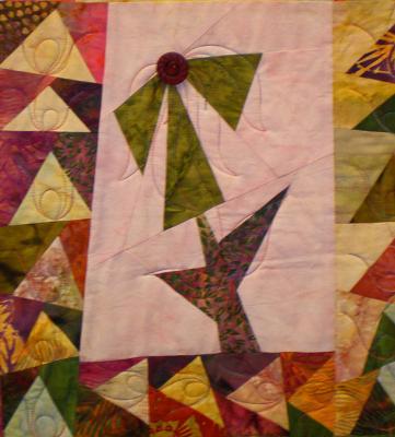 Close-up of the long arm quilting