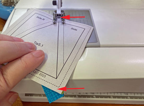 Sew the seam to join the Center to a Side Sew the seam to join the Center to a Side