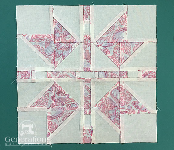 ...and our Continental quilt block from the back side.