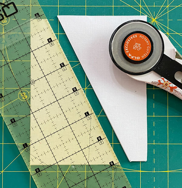 After cutting the Corner rectangles in half at the marks