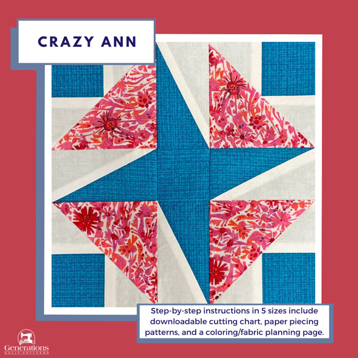 Click here to start the Crazy Ann quilt block tutorial
