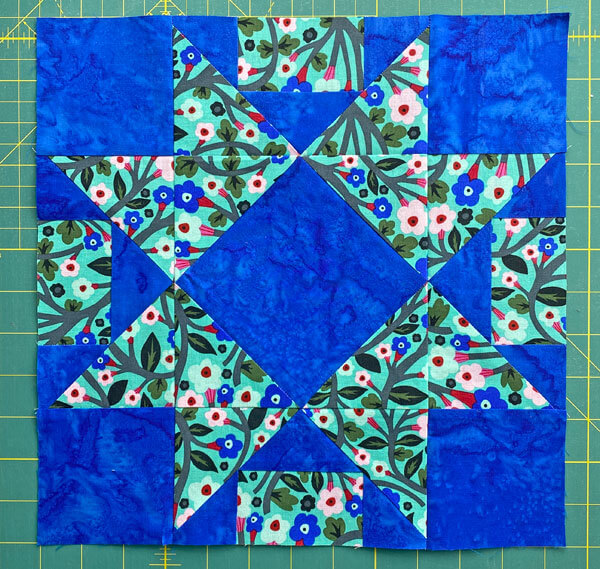 The finished Cross and Square quilt block The finished Cross and Square quilt block