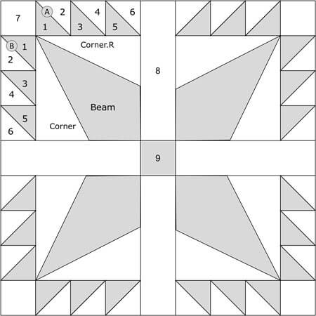 The Cross and Star quilt block design The Cross and Star quilt block design