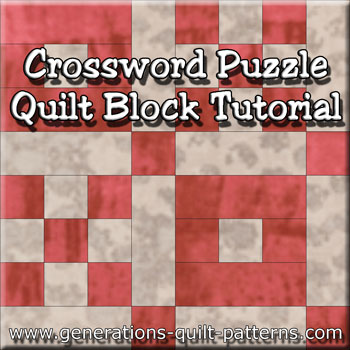 “Crossword Puzzle Quilt Block” Free Paper Pieced Quilt Block Pattern designed and from Generations Quilt Patterns