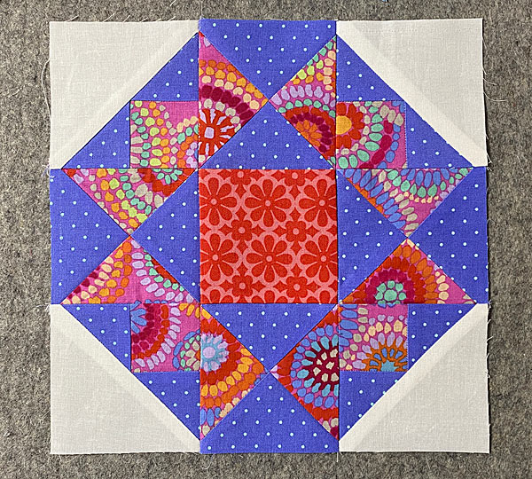 The completed Crowning Glory quilt block