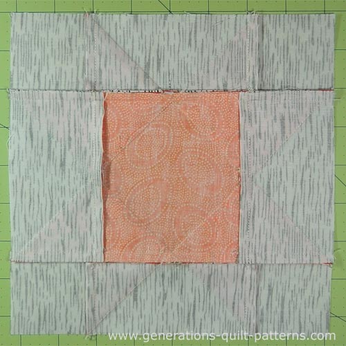 Crystal Star quilt block finished from the backside