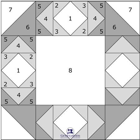 Cupid's Arrowpoint quilt block in 4 sizes Cupid's Arrowpoint quilt block in 4 sizes