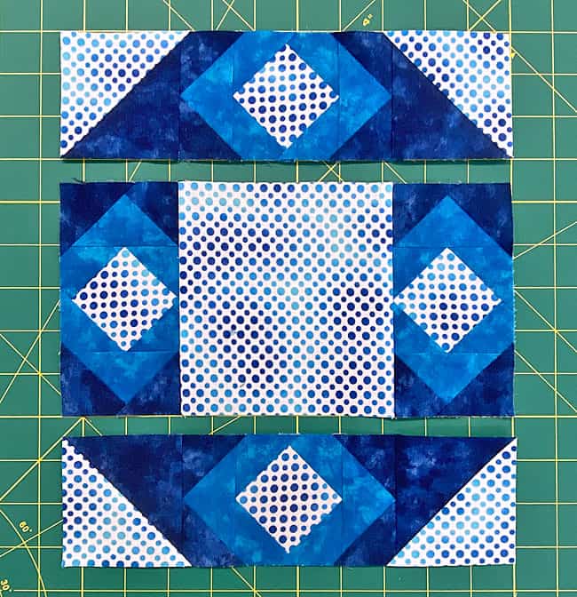 After stitching the units into rows After stitching the units into rows