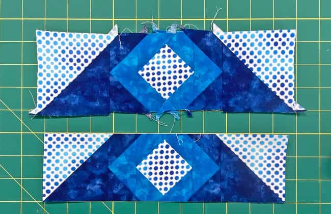 The long border before and after trimming