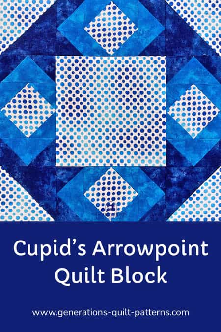 Remember to pin this Cupid's Arrowpoint quilt block to use later Remember to pin this Cupid's Arrowpoint quilt block to use later