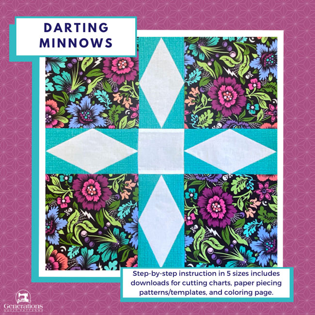 The Darting Minnows quilt block The Darting Minnows quilt block