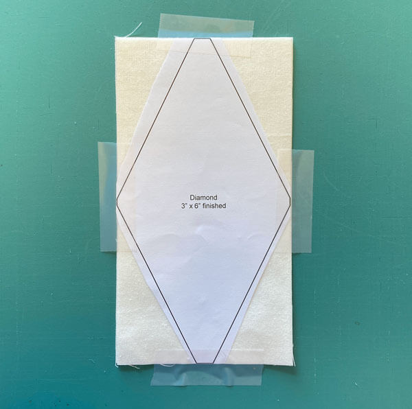 Position the Diamond template over the rectangular patches Position the Diamond template over the rectangular patches