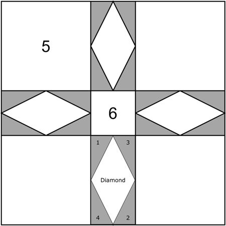 Darting Minnows quilt block design