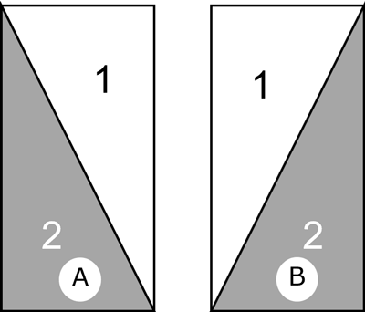 The 'A' and 'B' Half Rectangle Triangle or HRT units The 'A' and 'B' Half Rectangle Triangle or HRT units