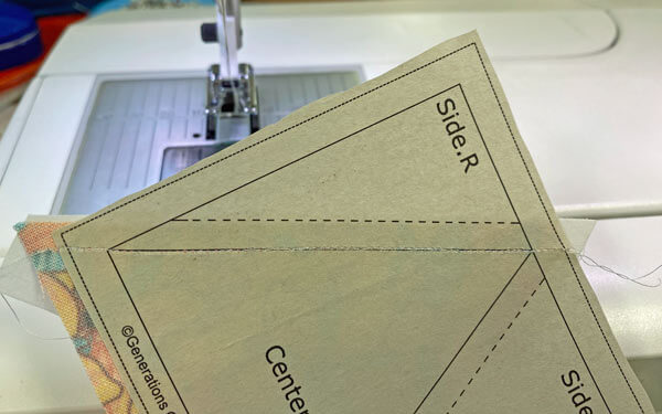 The stitches should extend past the beginning and end of the seam, past the outside edges of the unit The stitches should extend past the beginning and end of the seam, past the outside edges of the unit