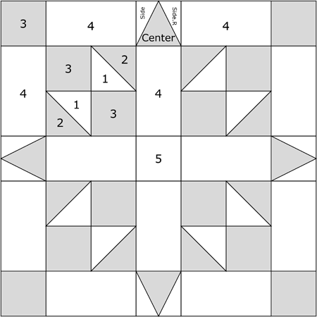 Diamond Cross quilt block drawing