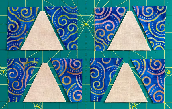 All the patches are cut for the Triangle in a Square units