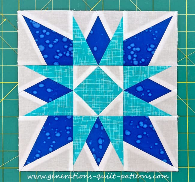 Our finished Diamond Rays Star quilt block Our finished Diamond Rays Star quilt block