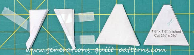 Subcutting the small triangles with the template Subcutting the small triangles with the template