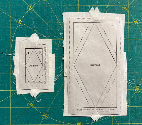 The backsides of two Diamond Rectangle blocks The backsides of two Diamond Rectangle blocks