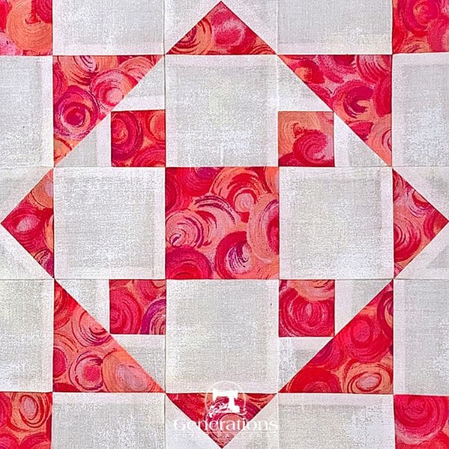 The Diamond Ring quilt block tutorial in 4 sizes and two techniques