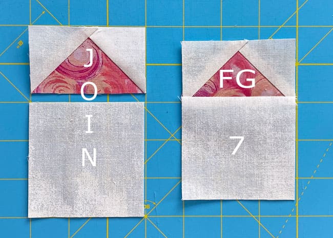 Stitch a FG to a #7 square Stitch a FG to a #7 square