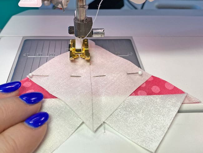 Sew 1/4" away from both sides of the marked line