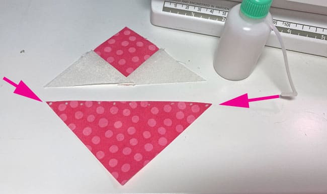 Glue basting the patches before sewing