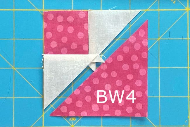 Lay out the stitched patches with BW4