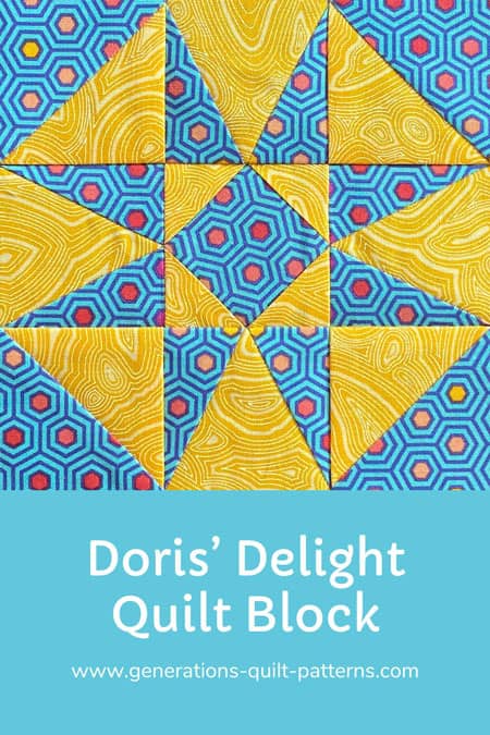 Pin this Doris' Delight quilt block tutorial Pin this Doris' Delight quilt block tutorial