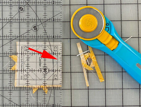 Trim away the excess fabric from the SiaS Trim away the excess fabric from the SiaS