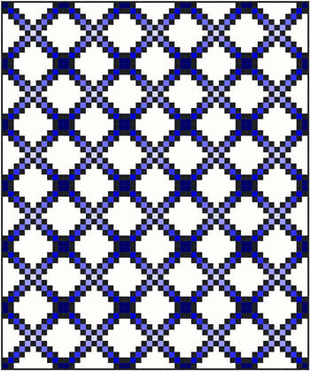 Double Irish Chain quilt with gradations