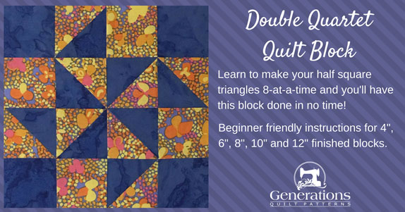 The Double Quartet quilt block tutorial starts here