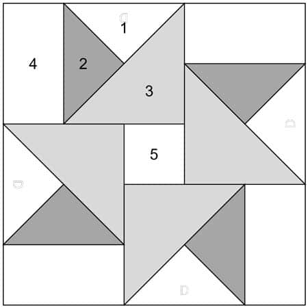 Double Star quilt block design