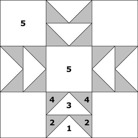 Double T quilt block design